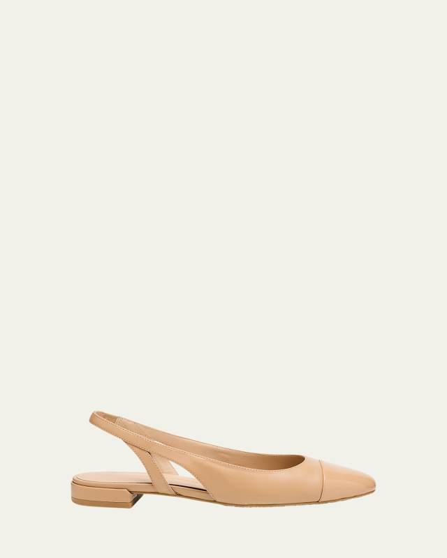 Sleek Leather Slingback Ballerina Flats